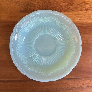 Anchor Hocking Fire‎ King Jadeite glass saucer in the Alice pattern
